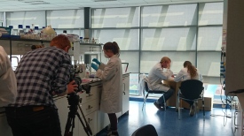 Filming in TG Lab for Knowledge Transfer Ireland Impact Awards